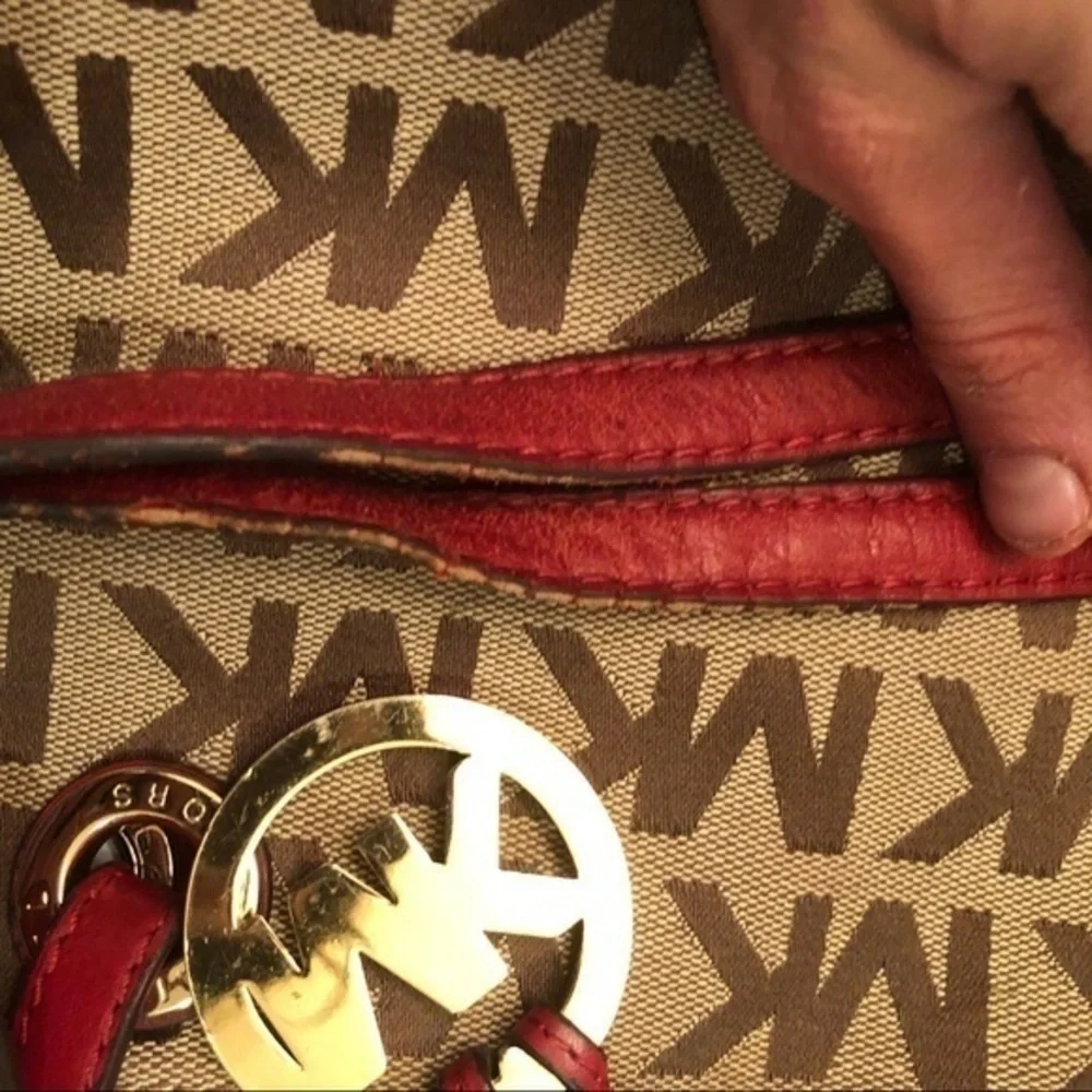Michael kors brown monogram signature tote bag